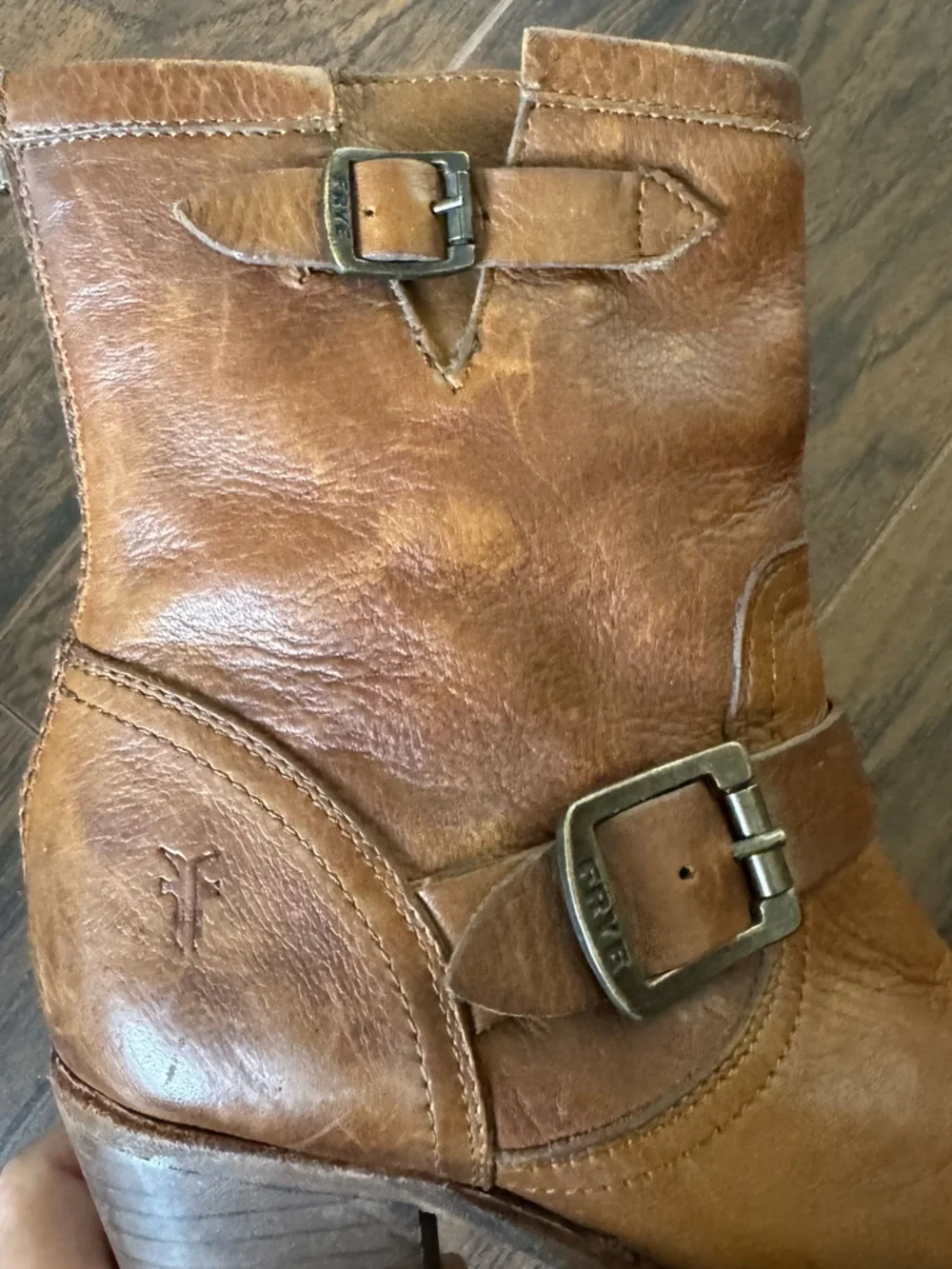 Frye Karla Engineer Short Brown Boot size 6.5 B